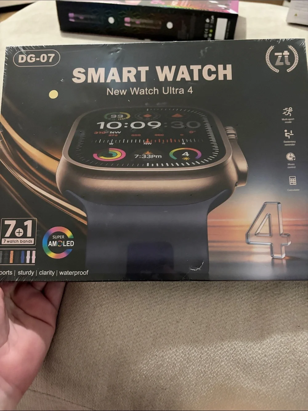New Watch Ultra 4 Smartwatch - Blue Band with 7 color changing bands